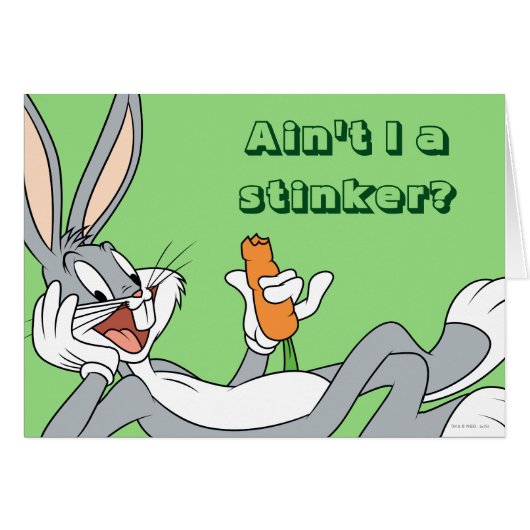 BUGS BUNNY™ Lying Down Eating Carrot Cards (Front Horizontal)