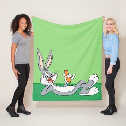 BUGS BUNNY Lying Down Eating Carrot Fleece Blanket