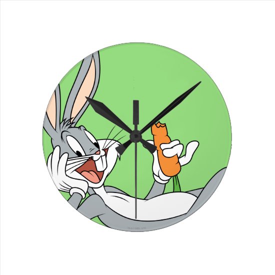 BUGS BUNNY™ Lying Down Eating Carrot Round Clock
