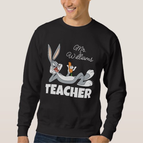 BUGS BUNNY Lying Down Eating Carrot Teacher Sweatshirt