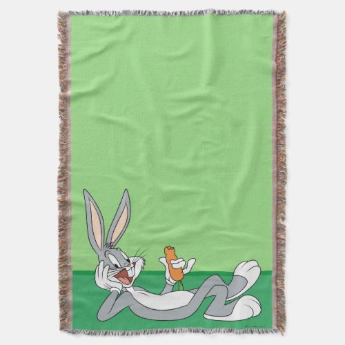 BUGS BUNNY Lying Down Eating Carrot Throw Blanket