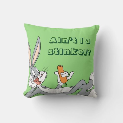 BUGS BUNNY Lying Down Eating Carrot Throw Pillow