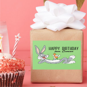 BUGS BUNNY™ Lying Down Happy Birthday Rectangular Sticker