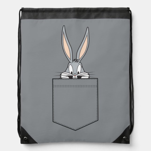 BUGS BUNNY™ Peeking Out Of Pocket Drawstring Bag (Front)