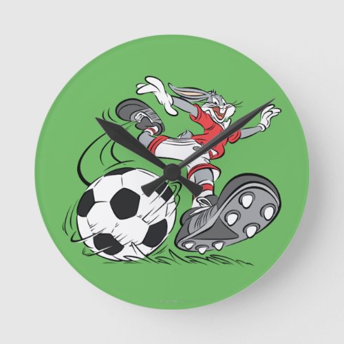 BUGS BUNNY Playing Soccer Round Clock