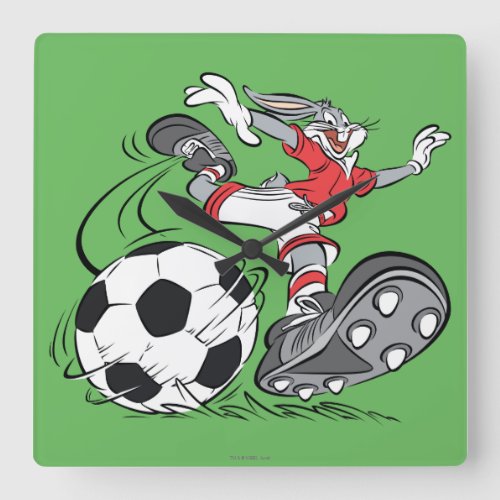 BUGS BUNNY Playing Soccer Square Wall Clock