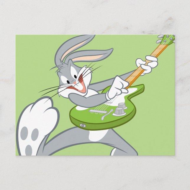 BUGS BUNNY™ Rocking On Guitar Postcard (Front)