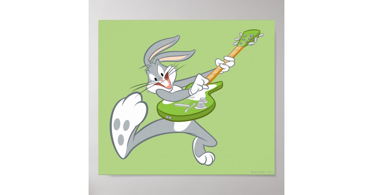 BUGS BUNNY™ Rocking On Guitar Poster | Zazzle
