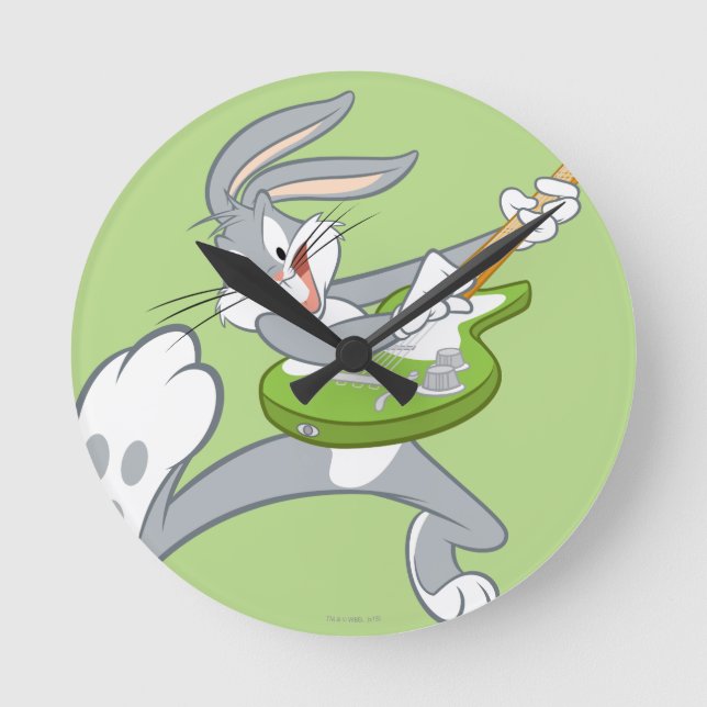BUGS BUNNY™ Rocking On Guitar Round Clock (Front)
