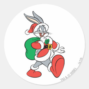 BUGS BUNNY™ Santa Classic Round Sticker