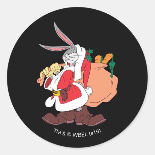 BUGS BUNNY Santa My Side Hustle Classic Round Sticker