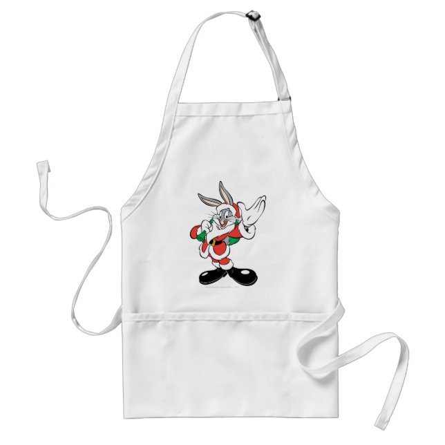 BUGS BUNNY™ Santa Waving Adult Apron (Front)
