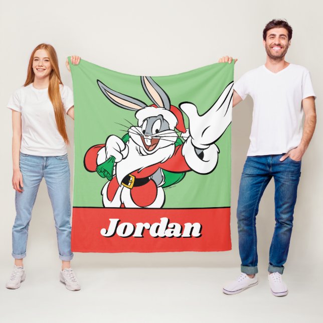 BUGS BUNNY™ Santa Waving Fleece Blanket (In Situ)