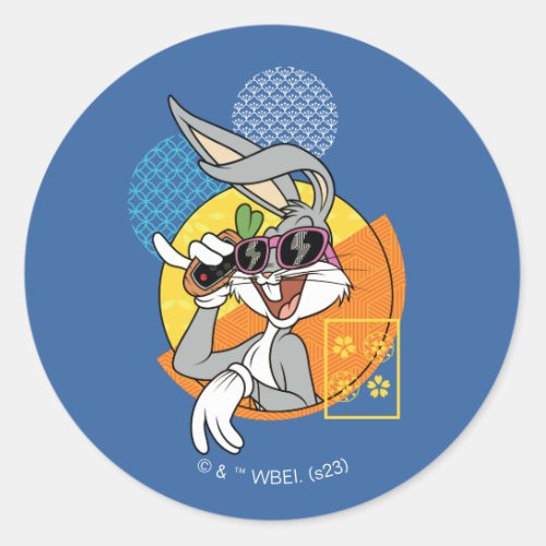 BUGS BUNNY Singaporean Vacation Graphic Classic Round Sticker