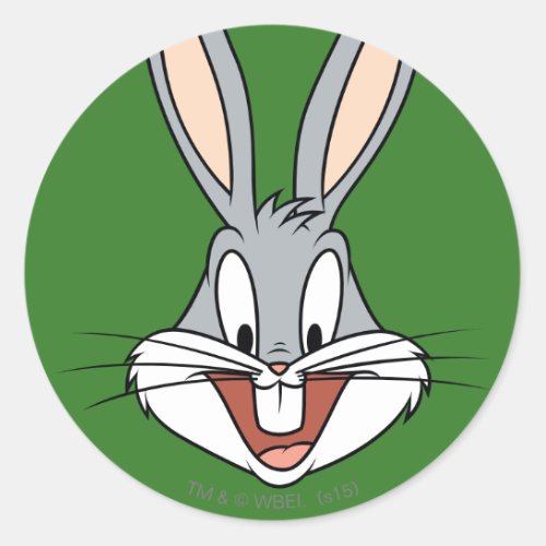 BUGS BUNNY Smiling Face Classic Round Sticker