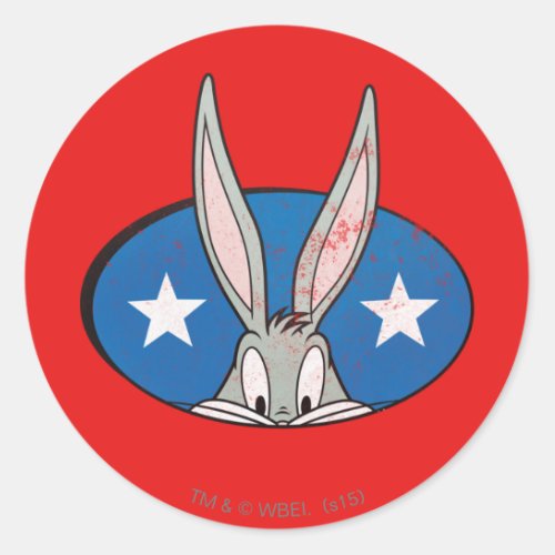 BUGS BUNNY Stars Badge Classic Round Sticker