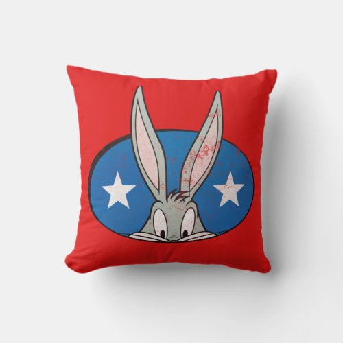 BUGS BUNNY Stars Badge Throw Pillow