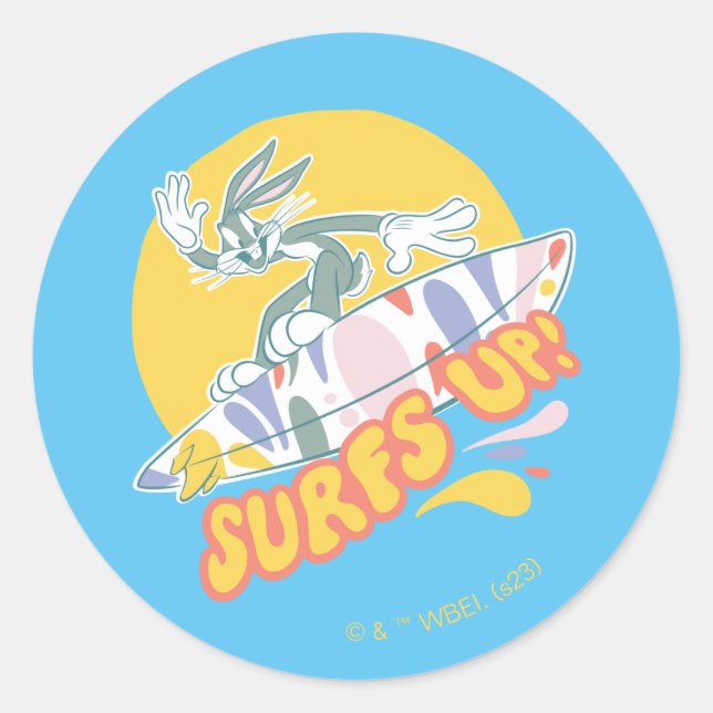 BUGS BUNNY™ - Surfs Up! Classic Round Sticker (Front)