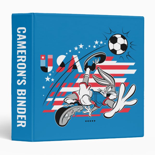 BUGS BUNNY™ Team USA Soccer Graphic 3 Ring Binder (Front/Spine)