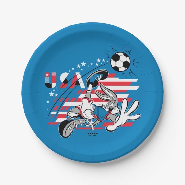 BUGS BUNNY™ Team USA Soccer Graphic Paper Plates (Front)