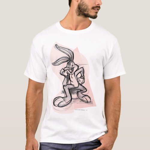 BUGS BUNNY Thinker Light Pink T_Shirt