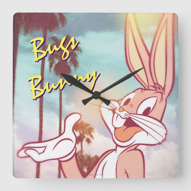 BUGS BUNNY™ Vacation Photo Square Wall Clock (Front)