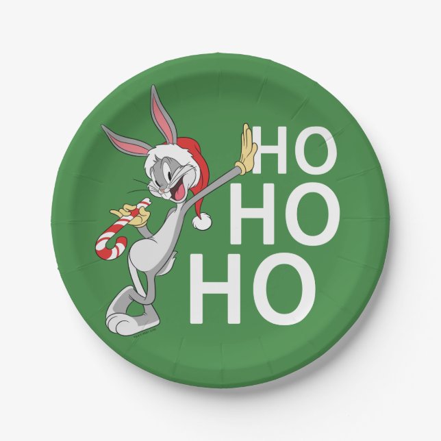 BUGS BUNNY™ With Candy Cane Paper Plates (Front)