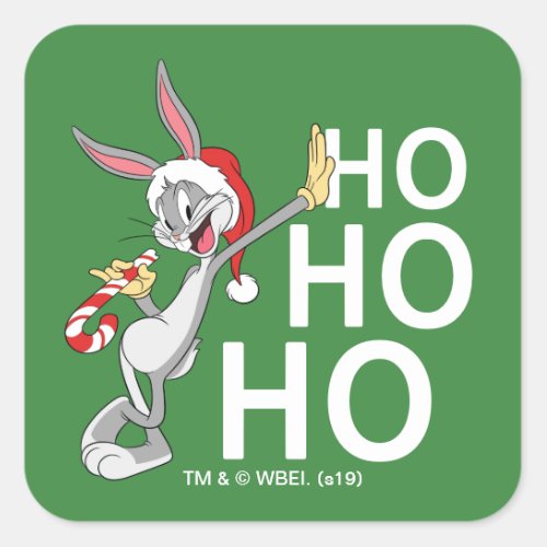 BUGS BUNNY With Candy Cane Square Sticker