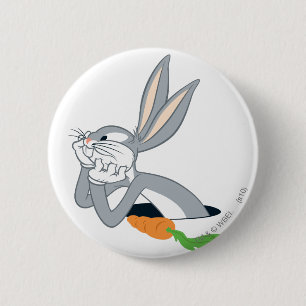 BUGS BUNNY™ with Carrot Pinback Button