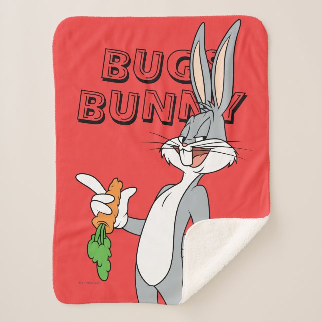 BUGS BUNNY™ With Carrot Sherpa Blanket (Front)