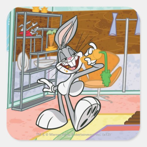 BUGS BUNNY With Carrot Square Sticker