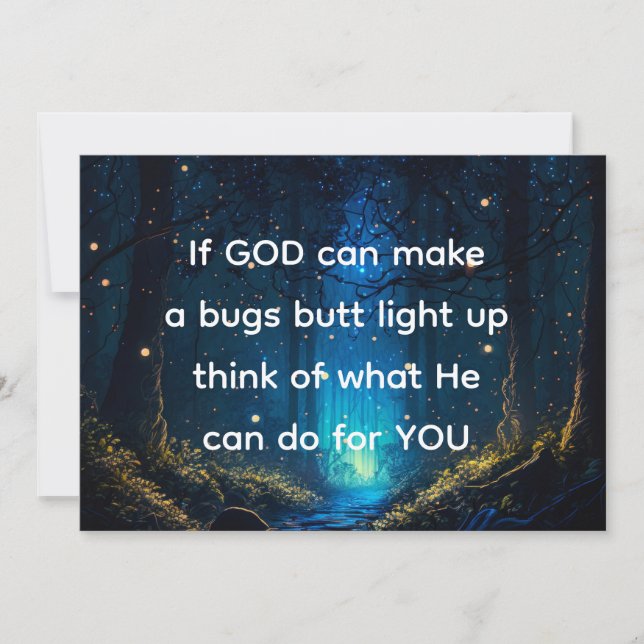 Bugs Butt Light Up Firefly Lightning bug Funny  Card (Front)