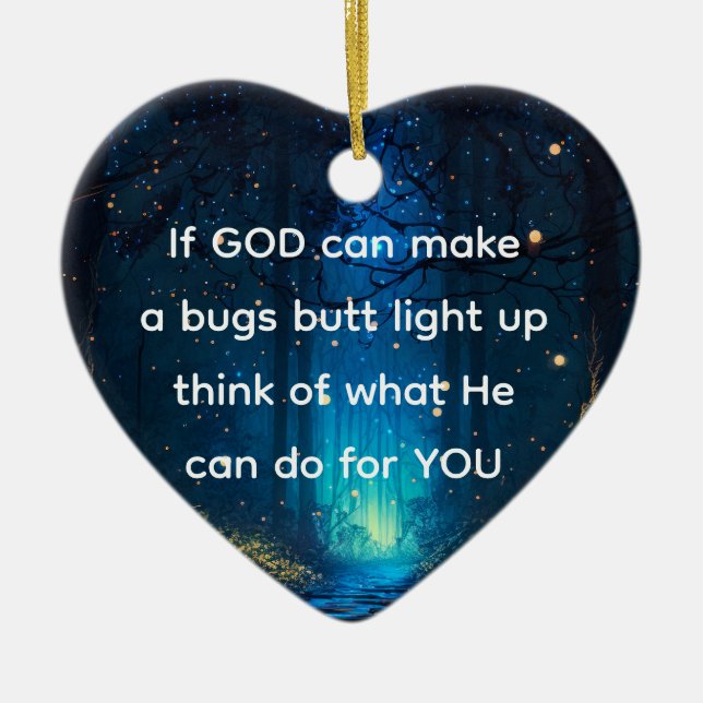 Bugs Butt Light Up Firefly Lightning bug Funny  Ceramic Ornament (Front)