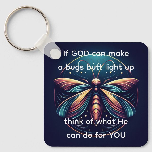Bugs Butt Light Up Firefly Lightning bug Funny  Keychain (Front)