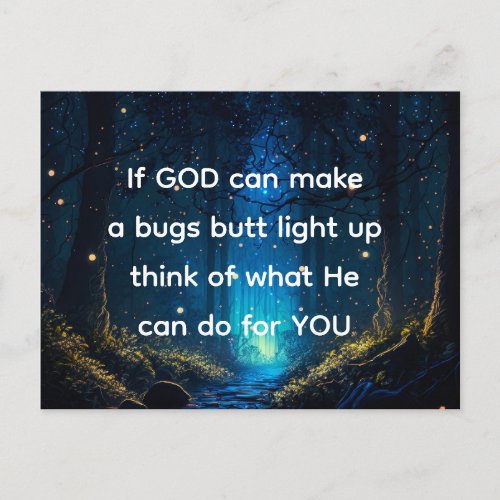 Bugs Butt Light Up Firefly Lightning bug Funny  Postcard