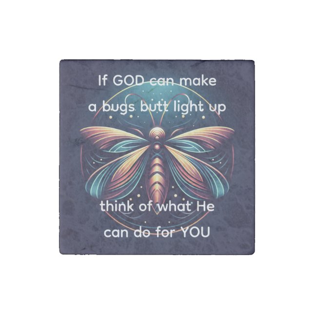 Bugs Butt Light Up Firefly Lightning bug Funny  Stone Magnet (Front)
