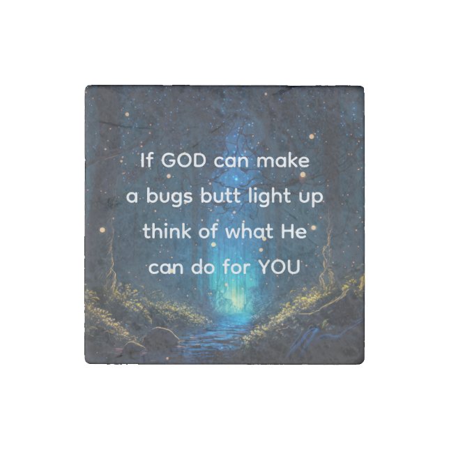 Bugs Butt Light Up Firefly Lightning bug Funny  Stone Magnet (Front)