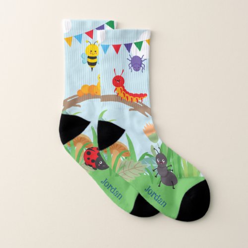 Bugs Cute and Colorful  Socks
