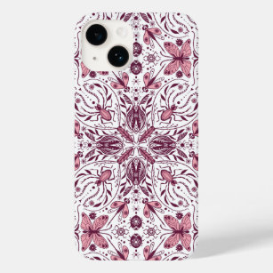 Bugs, dark magenta and pink on white Case-Mate iPhone 14 case