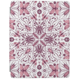 Bugs, dark magenta and pink on white iPad smart cover