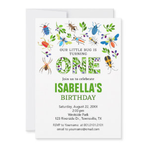 Bugs First Birthday Party Invitation