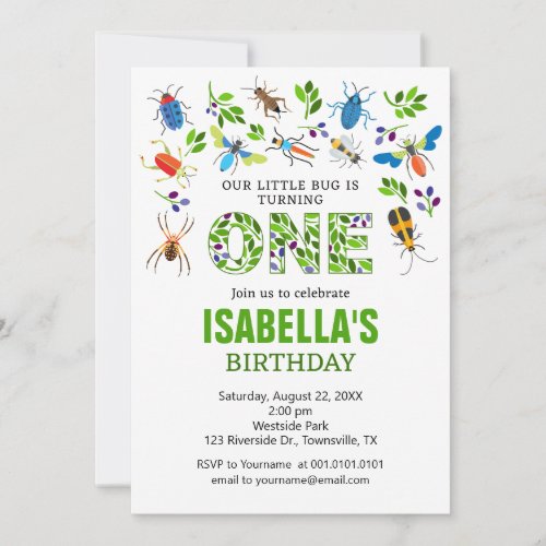 Bugs First Birthday Party Invitation