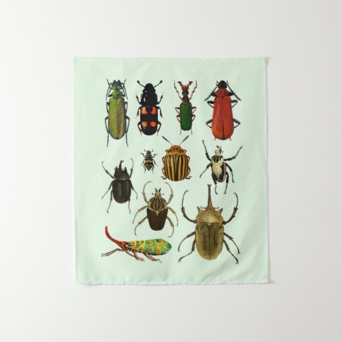 Bugs Insects Beetles Entomology wildlife Art Tapestry