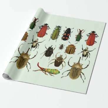 Bugs Insects Beetles Entomology wildlife Art Wrapping Paper