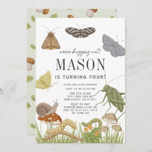 Bugs & Insects Mushroom Boy Birthday Invitation