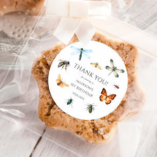 Bugs & Insects Vintage Birthday Party Classic Round Sticker