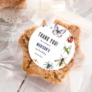 Bugs & Insects Vintage Birthday Party Classic Round Sticker