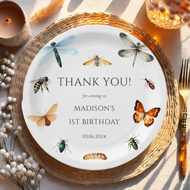 Bugs & Insects Vintage Birthday Party  Paper Plates (Creator Uploaded)