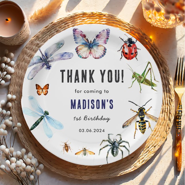 Bugs & Insects Vintage Birthday Party  Paper Plates (Creator Uploaded)