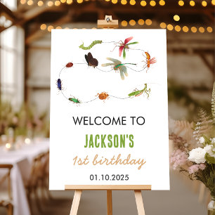 Bugs & Insects Vintage Birthday Party Welcome Sign